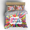 Rainbow stripes, "Shine Bright". Bedding sets Duvet cover sets Duvet covers Pillowcases(1 * Duvet Cover 2 * Pillowcases, without duvet insert)