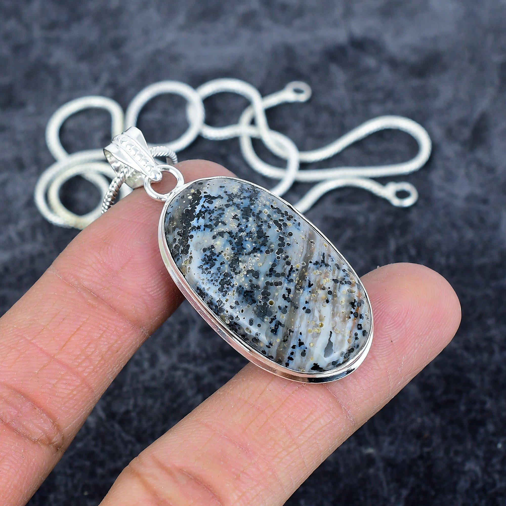 

Медовий дендритний самоцвіт Ручна робота Срібло 925 проби Ювелірна підвіска 2,13 M-2887