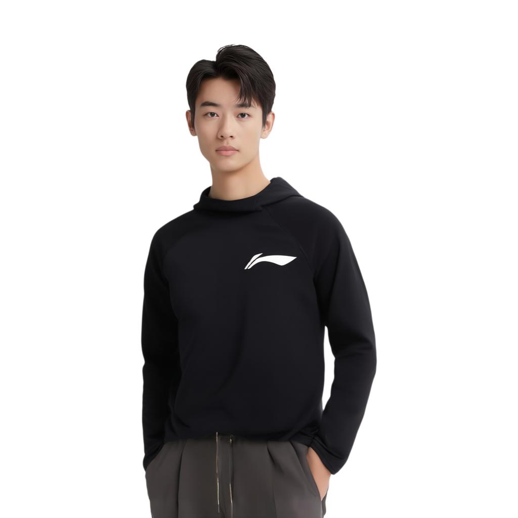 Li Ning Casual Sports Bluza z kapturem Pulower Koszulka z długim rękawem Męskie Topy Czarny ATLS199-1