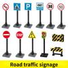 10Pcs Traffic Road Sign Light Lamp Block Brick City Street View Accessories Signpost Barrier Speed Limit Indicator Warning Children Toys