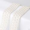 Bling Pearls Waist Belt Faux Pearl Beaded Buckle Elegant Bridal Chain Girls Dress Sash Elastic