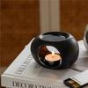 Good-Simple Black Candle Heating Holder Ceramics Essential Oil Diffuser Furnace Household Spa Aromatherapy