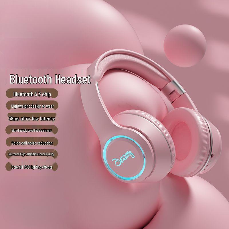 High-Value Wireless Bluetooth Over-Ear Headphones with Luminous Earcups for Gaming, Music, and Heavy Bass