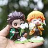 6Pcs/Set Anime Demon Slayer Tanjiro Kamado Nezuko Cartoon Model Statue Model Toys Ornament Present Long Lasting