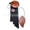 Pine Wood Metal Small 6 Tube Black Indoor and Outdoor Garden Decoration Wind Chime Hanging Decoration