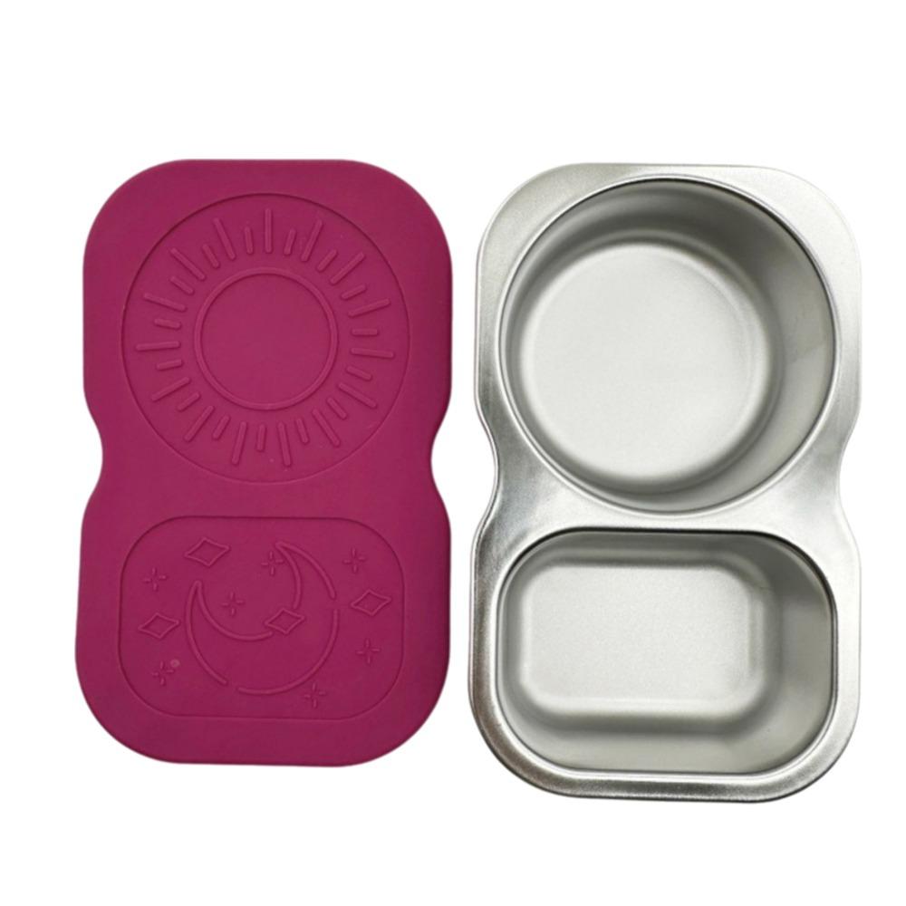 Silicone Divided Dip Bowls Stainless Steel Sauce Dish Durable Snack Box  for Home розы красного