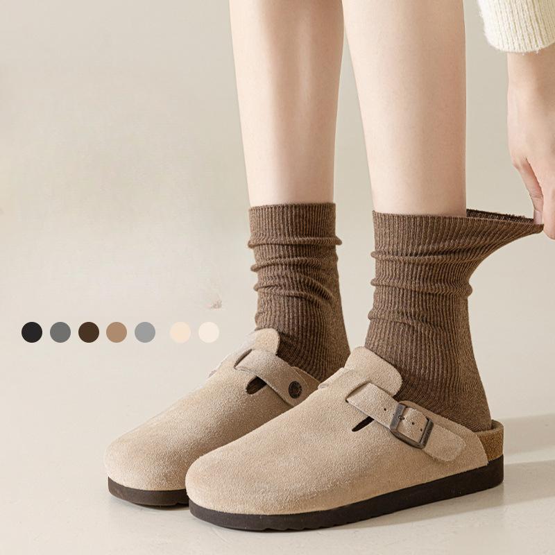 Women's Autumn and Winter Deodorant Retro Boneless Drum Pile Cotton Socks