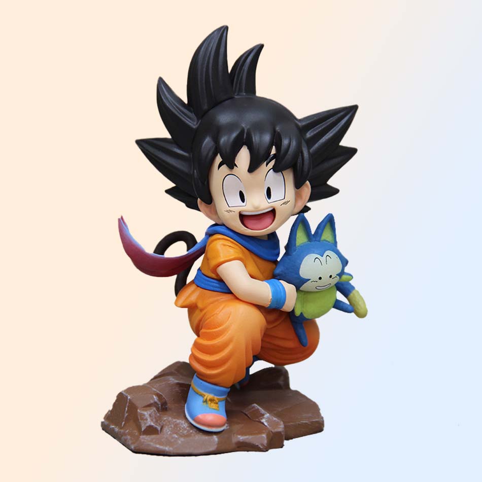 Muñeco Dragon Ball Superior 14cm Figuras de Niño Goku Goku Abraza Pura Yamcha Modelo Anime PVC Colección Decoración de Escritorio Estatua Juguete Regalo