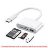 3 in 1 Hub Converter USB Type-C Adapter SD TF Card Reader White For Phone Laptop