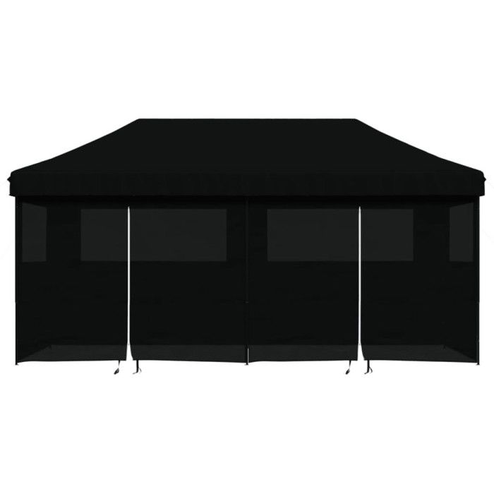 VidaXL Tente de réception pliable escamotable 4 parois latérales noir, tente, tente à auvent, auvent de gazebo 4004958