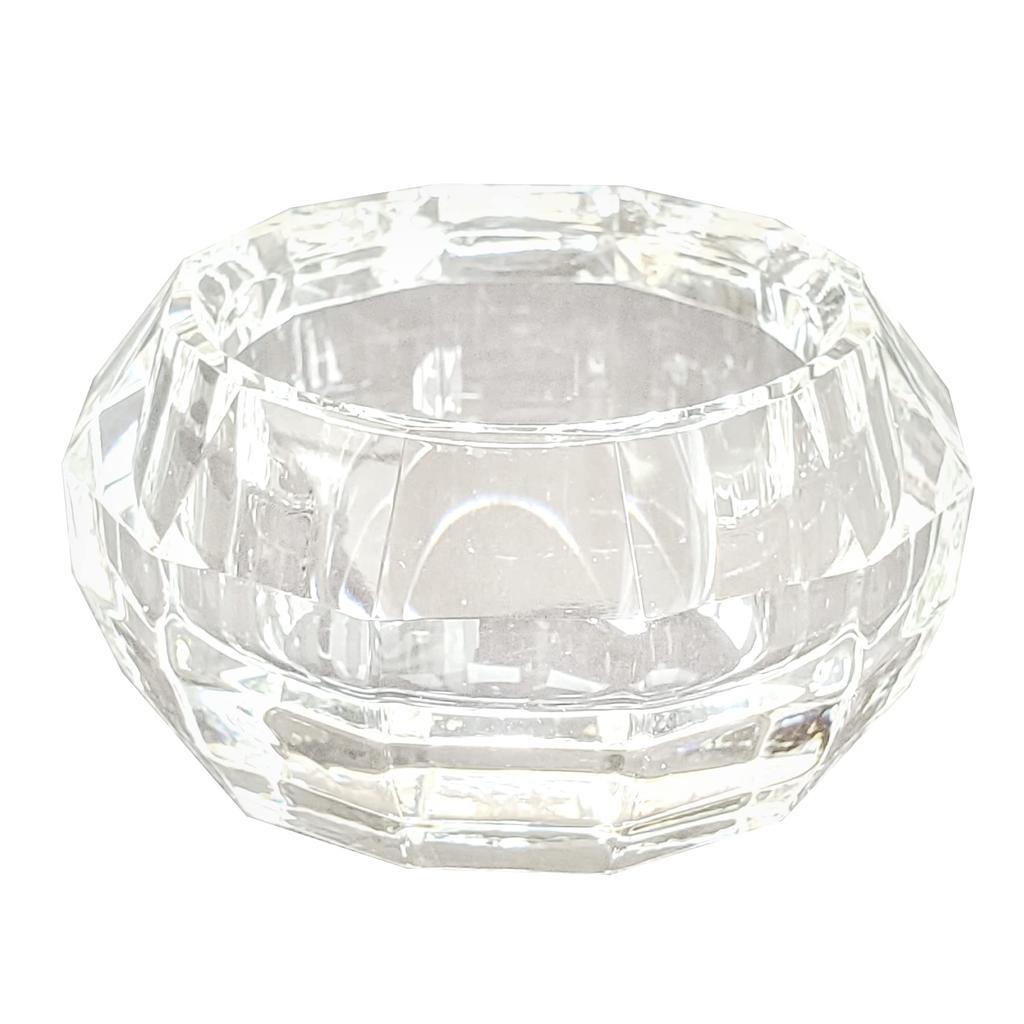 Crown Buddhist Altar Candle Holder, 2.5 inches, Clear Crystal, Stylish, Modern Buddhist Altar Accessories