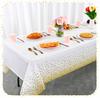 Disposable Tablecloth FOR a White Foil Table With Gold Confetti, Large 137x274 Cm
