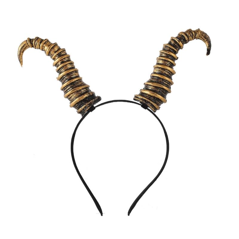 Devil Horn Headbands For Halloween Parties Costume Hair Accessory Lightweight Practical Resin Festival Accessory