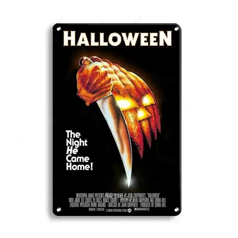 FJ Decor Classic Horror Movie Metal Tin Signs Plaque Retro Decorative Plate Bar Club Pub Wall Decoration Rusty