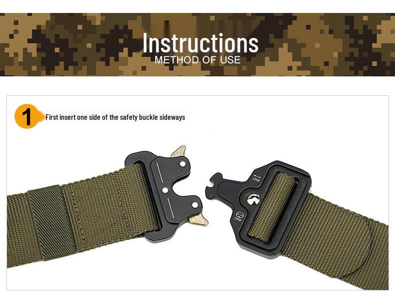 4.5cm Men's Nylon Tactical Belt for Outdoor Sports and Military Training, Customizable Logo