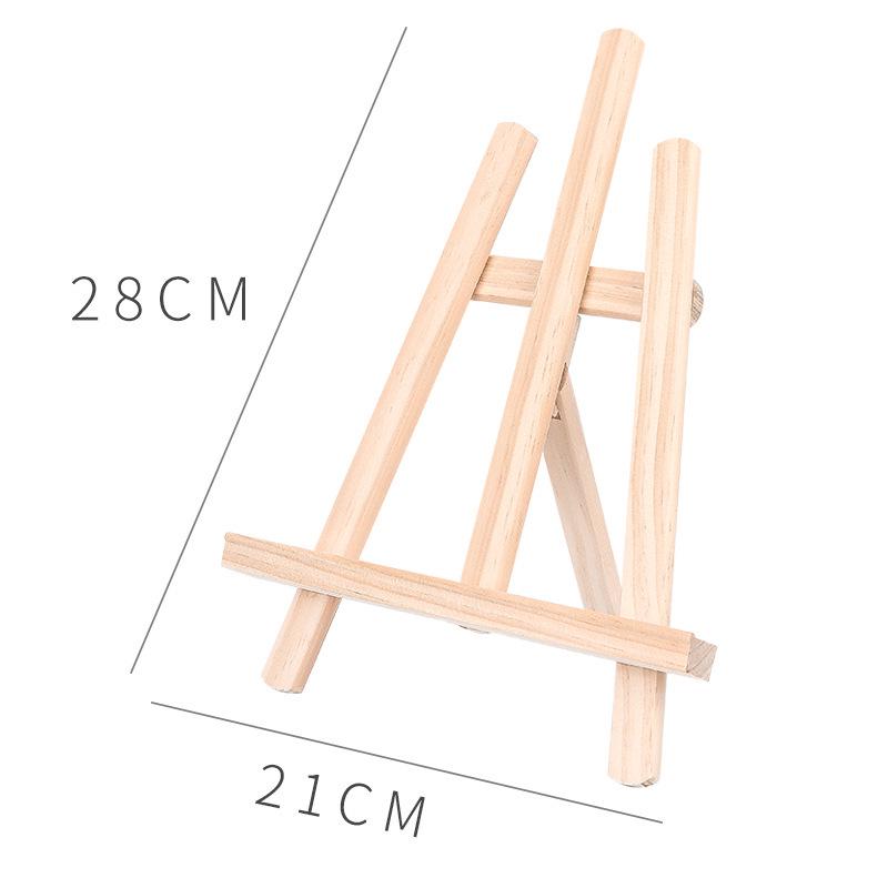 Small Trapezoidal Wooden Easel Stand for Phones, Tablets, and Art Displays