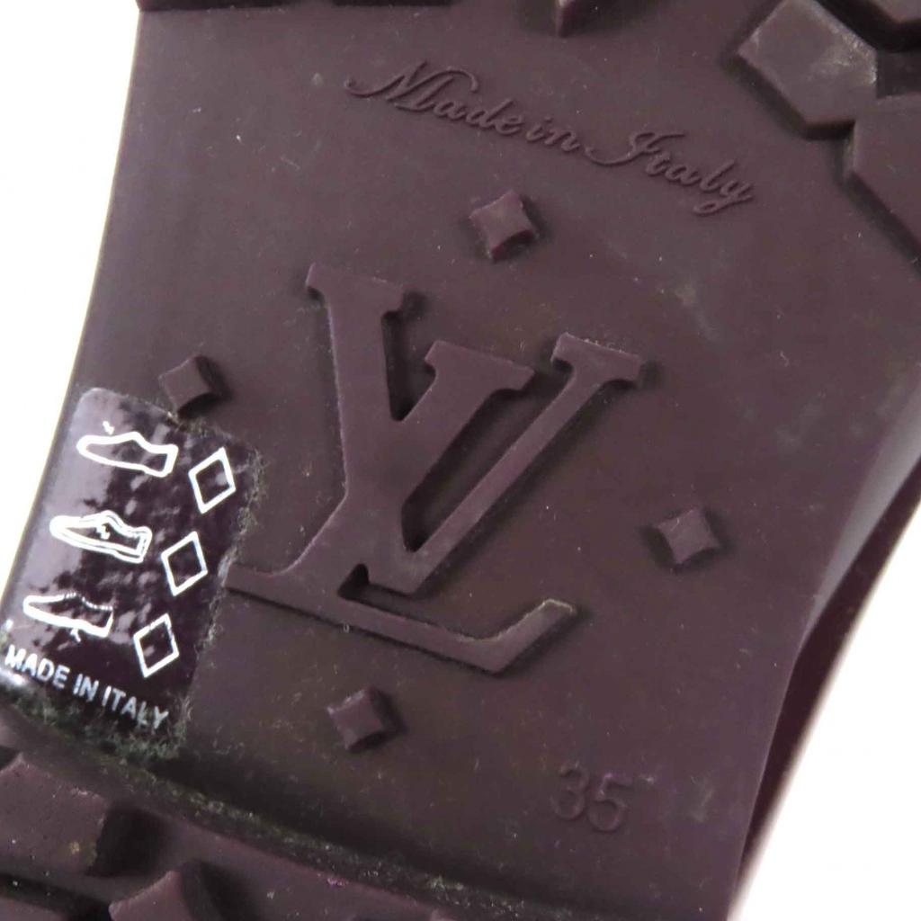 Great LOUIS VUITTON Rain shoes Monogram long rain boots  Bordeaux rubber Women  Used