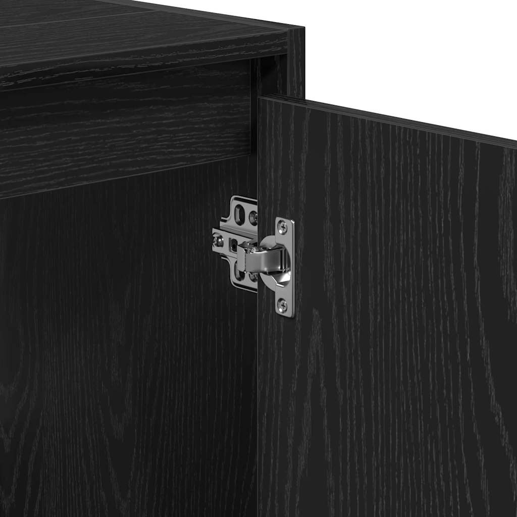 Bathroom Cabinet with Door Black Oak Effect 60 x 33 x 60 cm