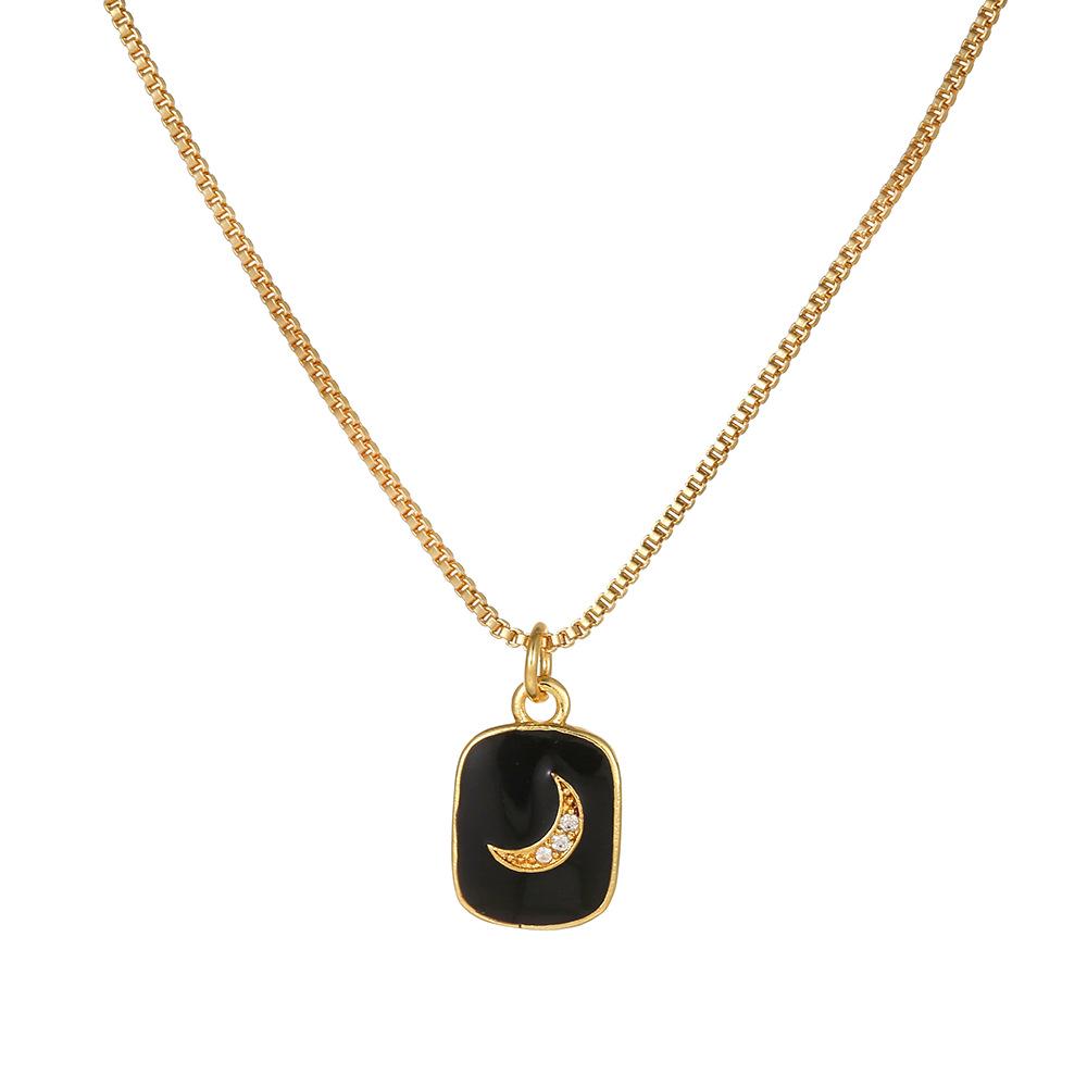 Valentine's Copper & Zircon Heart Pendant Necklace - Fashionable Women's Jewelry with Enamel Design and High-End Sweater Chain Style.