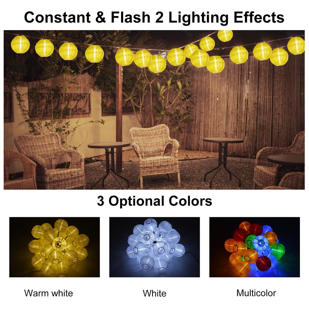 8 meter/26,2 fot 40 LED solcelledrevet energi Fairy String Lanterne Light Plenlampe med konstant