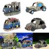 Décoration d'Aquarium Épave de Voiture en Résine Cachette pour Poissons Décoration d'Aquarium pour Animaux Aquatiques