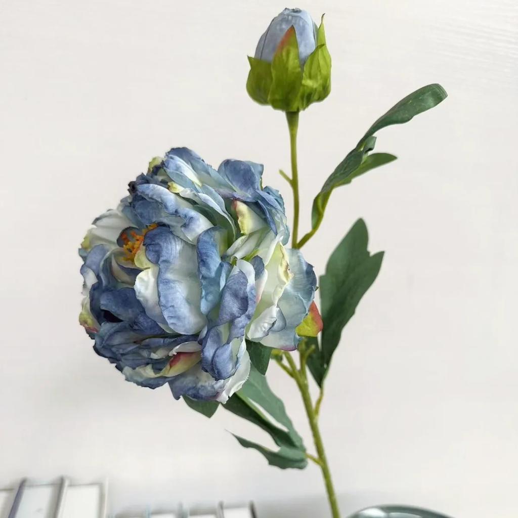 5Pcs/lot Retro Burnt Edges Peony Fake Flowers Home Decoration Accessories Wedding Bouquet Party Event Decor Party Floral Peonies