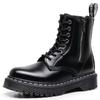 8 Medium and Thick Bottom Side Zipper 1460 Open Edge Bead Martin Boots Women's Locomotive Short Boots, Men's White Line Round Head Tooling Shoes