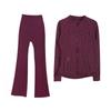 Women's Flare Pants & Jacket Set - Slim Fit Long Sleeve Outerwear for Running & Yoga