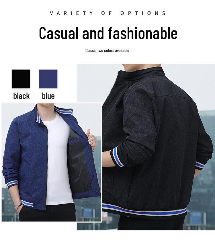 Men's European-Style Breathable Stand-Collar Jacket - Spring/Autumn Casual Top