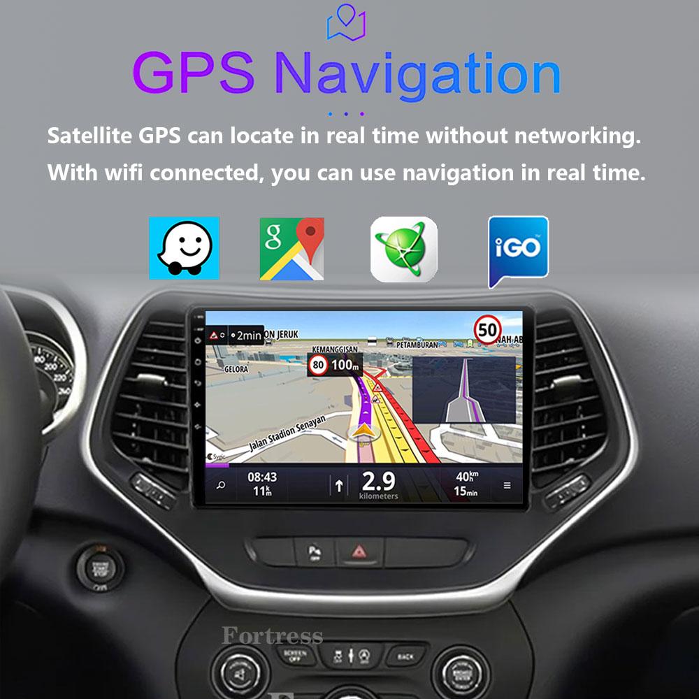 Car Auto For Jeep Cherokee 5 KL 2014 - 2018 Android Radio Carplay 4G GPS Navigation Multimedia Stereo Player QLED BT No 2din DVD