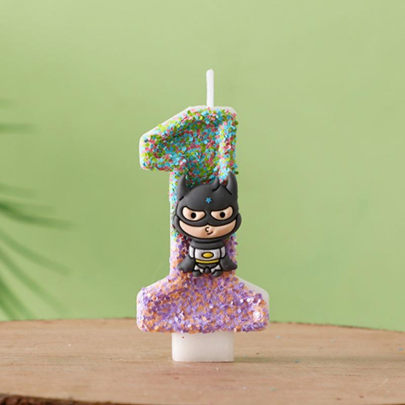 Shein Batman Number Candles 0-9: Kid's Birthday Cake Party Decorations.