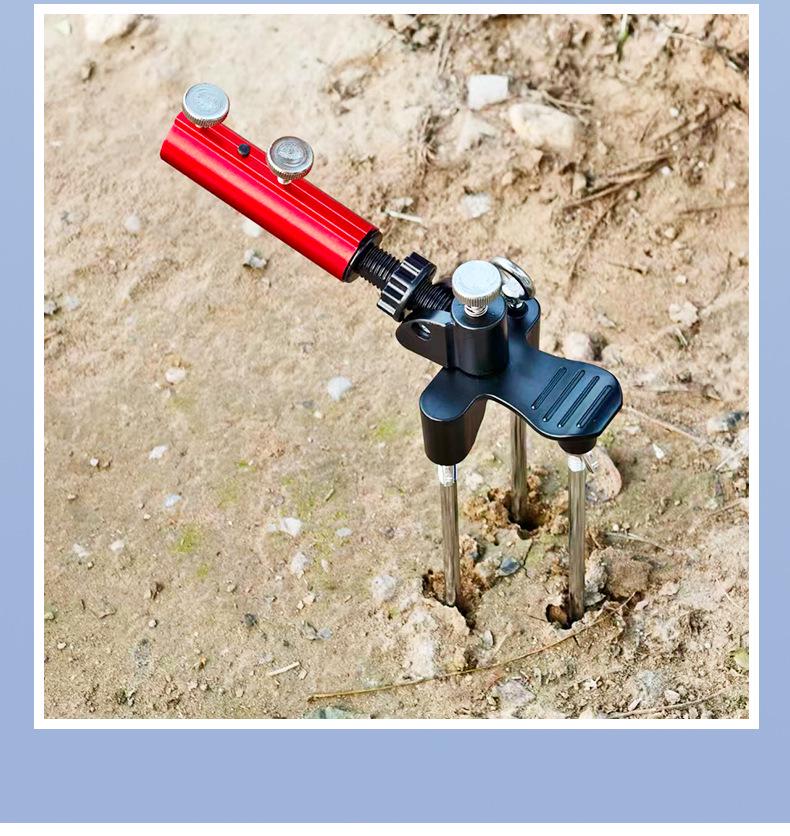 Universal Double Rod Ground Spike Fishing Rod Holder Tripod