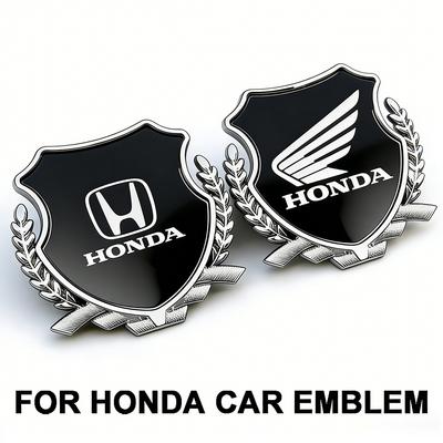 Metal Emblem Shield Wheat Ear Badge Decals Exterior Decor Accessories for All Honda Car & Motorcycle Models