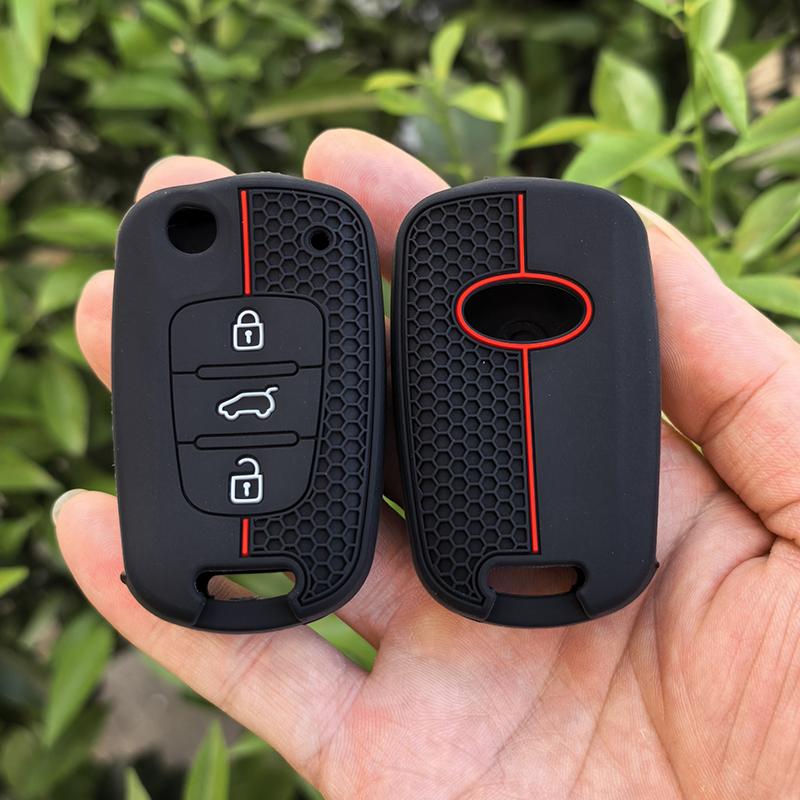 For Hyundai I20 I30 Veloster Ix20 Silicone Key Case Cover For Kia Soul Venga Picanto Rio Sorento Ceed Sportage Accessories Shell