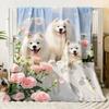 Cute Animal Theme Cats Dogs Lover Flannel Blanket Gifts Soft Warm Thin Blankets for Sofa Bed Car Camping All Season Customizable