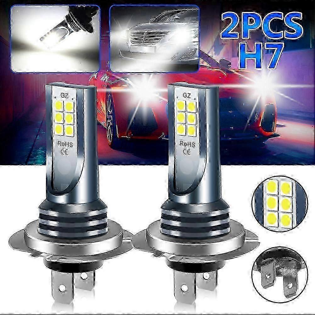 2pcs H7 Led Headlight Bulb Kit Car Fog Light Bulbs High Low Beam 110w 30000lm Super-bright 6000k White Led Lights For Vehicles(epa13)