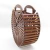 Bamboo Woven Beach Bag - European & American Style Round Retro Design
