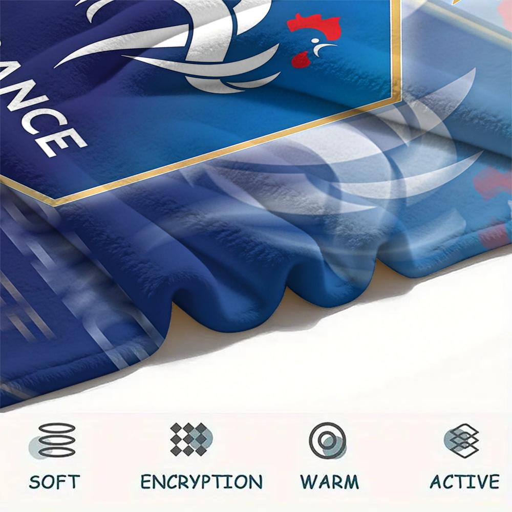 France National Football Team Flannel Blanket, High Quality Comfortable for All Seasons, Home Decor, Warmth and Comfort