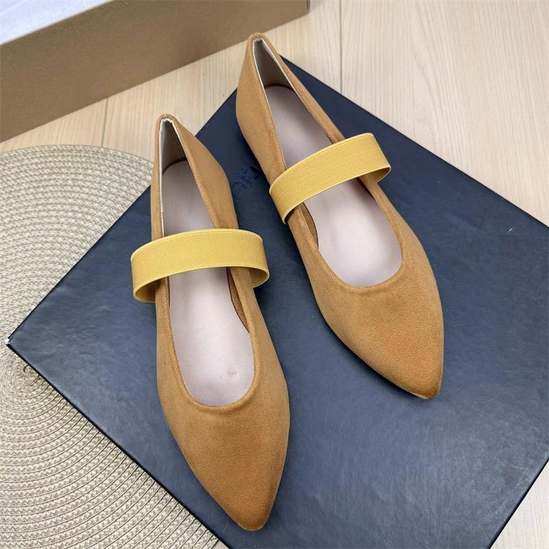 Fashion Flat Shoes for Women 2025 Spring and Autumn Ballet New French Pointed Shallow Mary Jane Shoes Large Size Women's Shoes 42 43 44