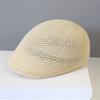 2026 Summer Mesh Breathable Beret for Women  Hollowed Out Casual Duckbill Retro Artist Hat Man Solid Plain Ivy Flat Cap