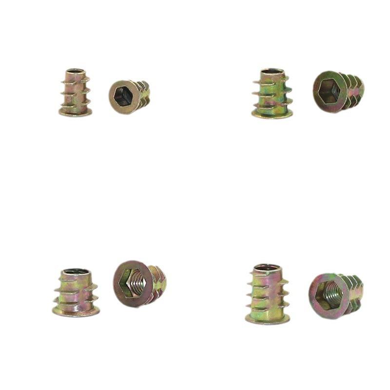 Zinc alloy trapezoidal nut, furniture nut, nut with washer, internal and external thread nut, solid wood pre-embedded nut