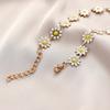 Fashion Daisy Flower Enamel Bracelet for Women Choker Necklace Bohemian Sunflower Stackable Hand String Jewelry