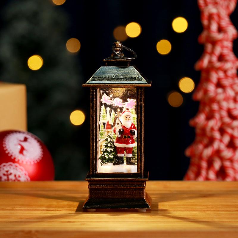 Light-Up Santa Claus Phone Booth Christmas Lantern Ornament