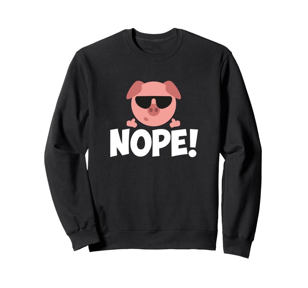 Nope Cool Pig Sunglasses Sweatshirt