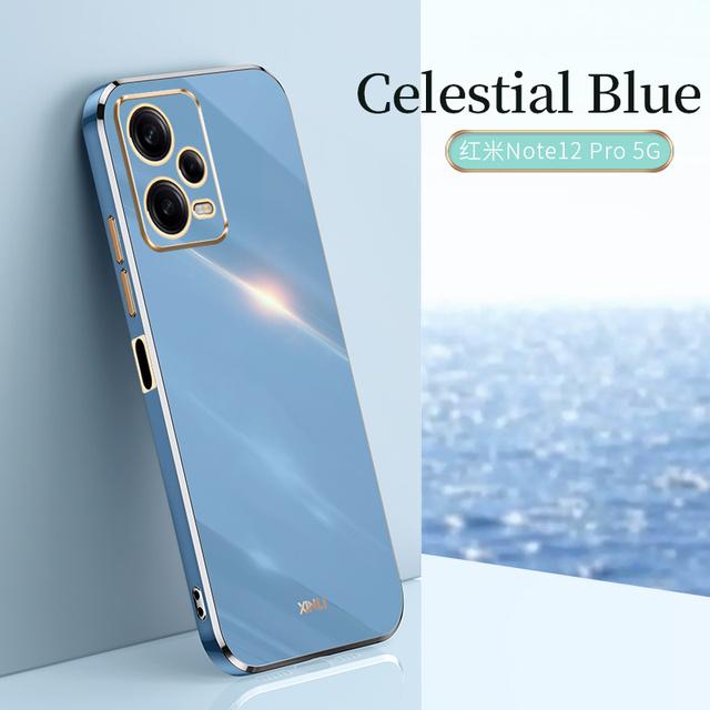 Luxury Square Plating Phone Case On For Xiaomi Redmi Note 12 Pro Plus Note12 Pro Plus+ 5G ShockProof Soft Silicone Back Cover