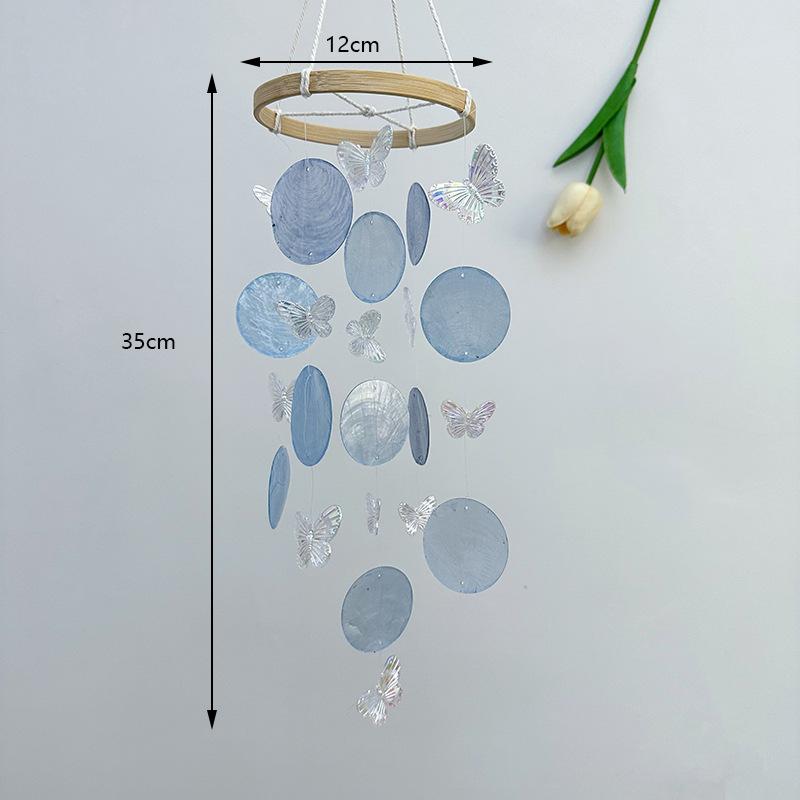 Hanging Moon Wind Chimes Natural Shells Decor Unique Crisp Sound For Home Garden Patio Balcony Outdoor
