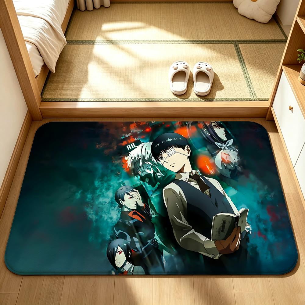 Anime-Tokyo GhoulS Floor Mat Bedroom Carpet, Bathroom Foot Mat, Doormat, Non-Slip Absorbent Multi-Use
