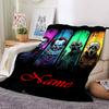 Custom Name Halloween horror Theme Printed Blanket - Perfect for Couch, Bed, Travel & Outdoor Use | Machine Washable, Cozy & Durable.