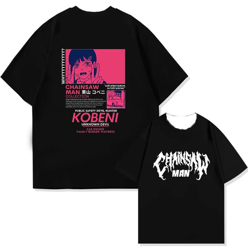 Anime Chainsaw Man T-Shirt Denji Power Manga Graphic Tee Men Summer Short Casual Japanese Cartoon Streetwear T-shirt Comfortable