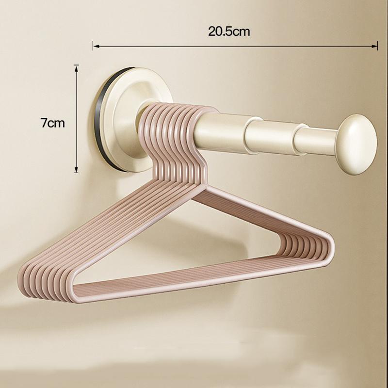 

Вешалка для одежды, стойка для хранения, установка на присосках, выдвижная и регулируемая длина, контейнер для хранения вешалок для домашнего использования